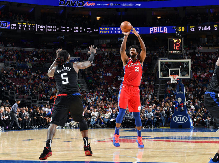  恩比德统治内线七十六人轻取魔术收获三连胜